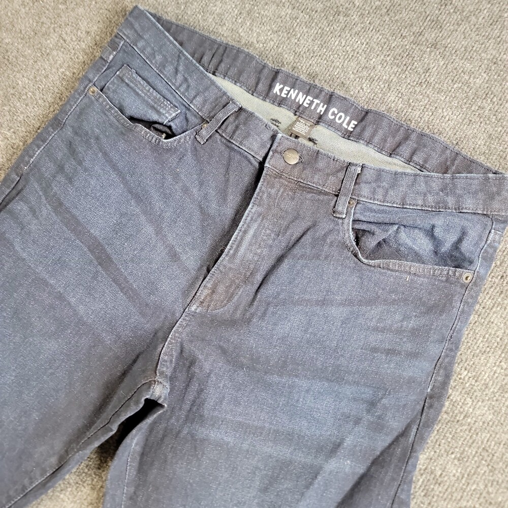 Kenneth Cole Select Men's Jeans 36x32 Dark Wash Straight Leg Cotton Relaxed Luxe